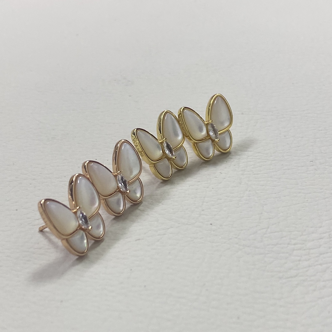 VCA Two Butterfly Earrings - Best Replica Jewelry™