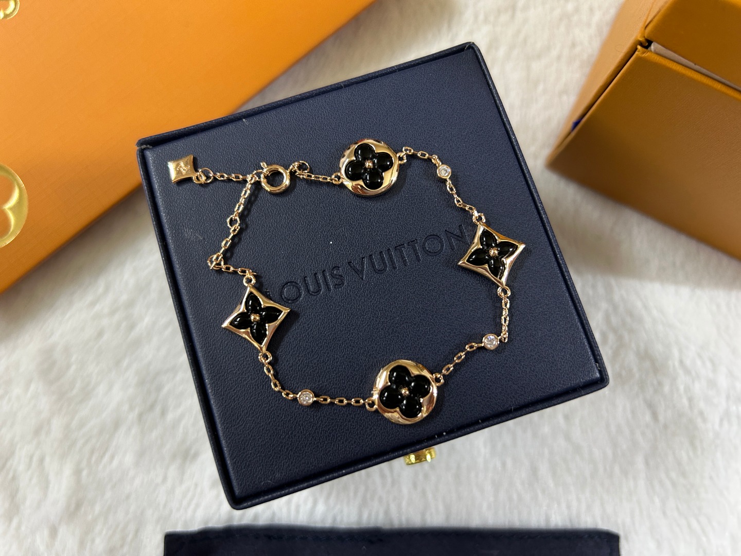 Louis Vuitton Black Carnelian Color Blossom Bracelet - Best Replica Jewelry™
