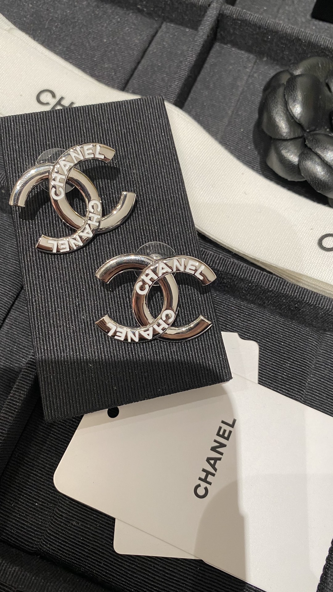 Chanel Enamel Monogram CC Earrings - Best Replica Jewelry™
