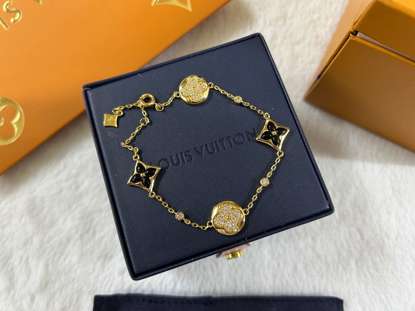 Louis Vuitton Black Carnelian Color Blossom BB Multi-Motifs Bracelet - Best Replica Jewelry™