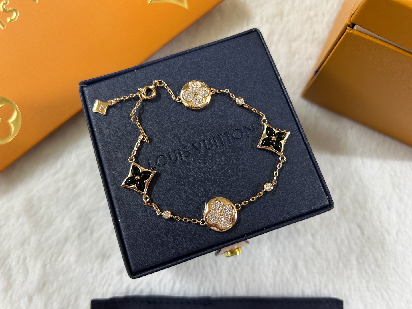 Louis Vuitton Black Carnelian Color Blossom BB Multi-Motifs Bracelet - Best Replica Jewelry™