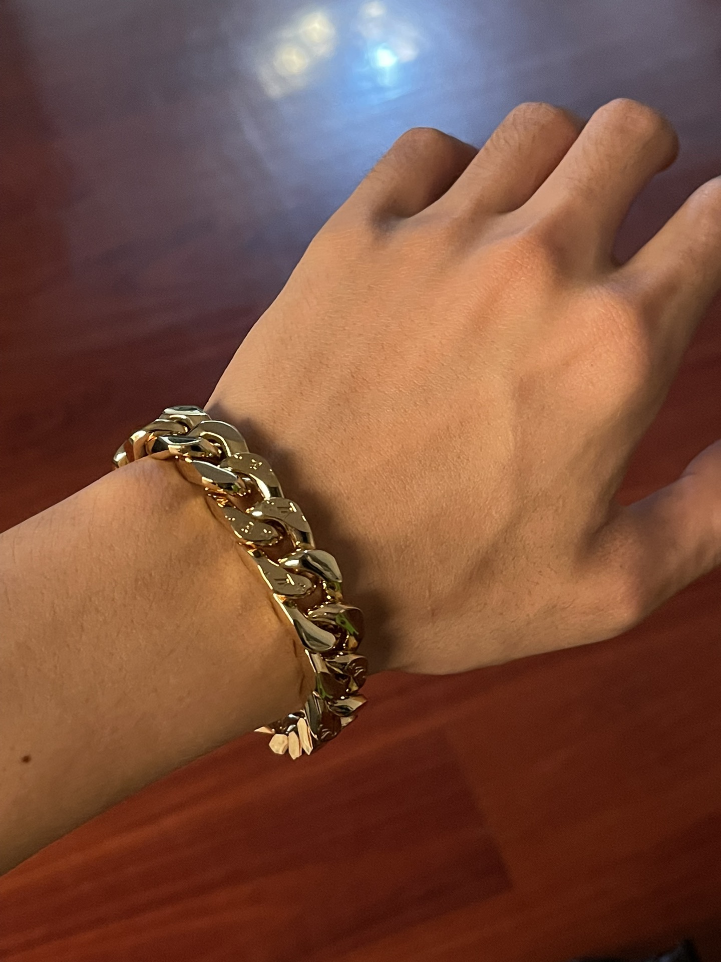 Louis Vuitton Golden Cuban Chain Bracelet Men - Best Replica Jewelry™