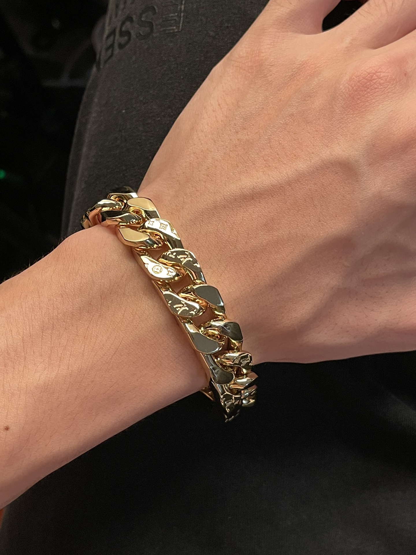 Louis Vuitton Golden Cuban Chain Bracelet Men - Best Replica Jewelry™