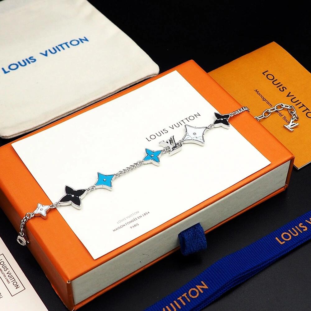 Louis Vuitton Cuban Chain LV Monogram Men Bracelet Necklace - Best Replica Jewelry™