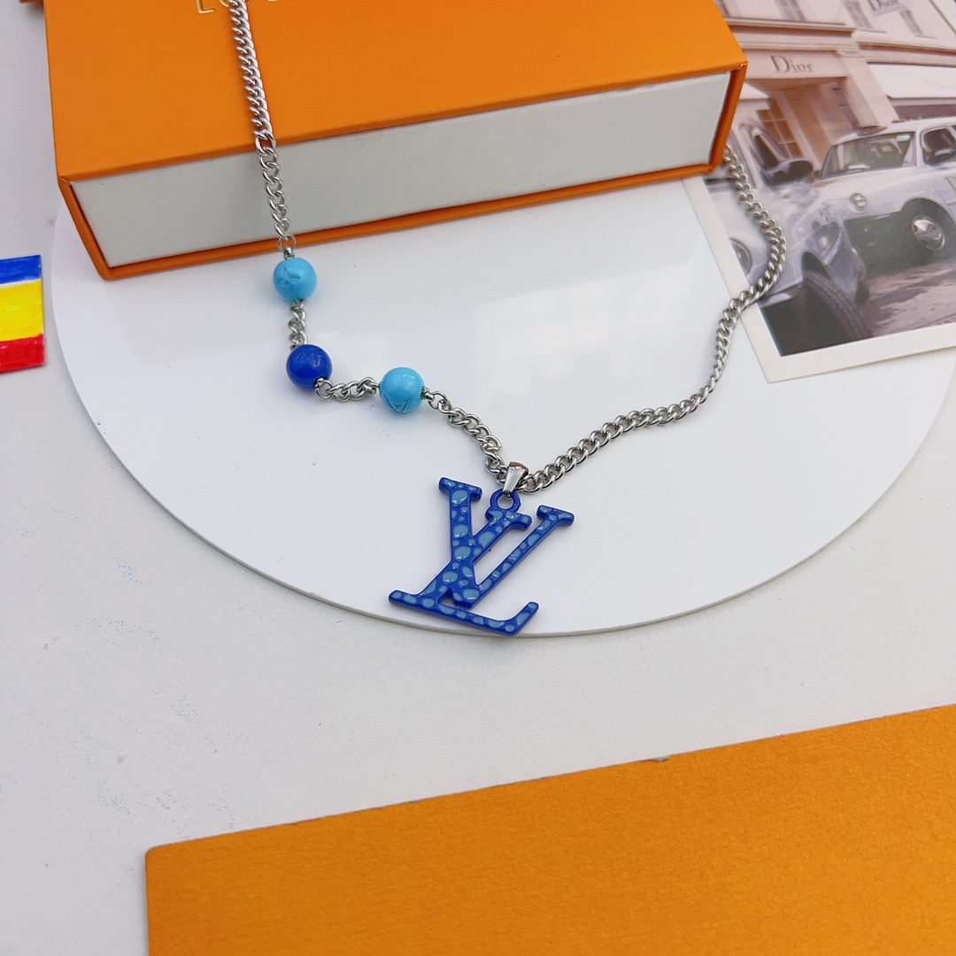 Louis Vuitton Pumpkin LV Monogram Pendant Necklace - Best Replica Jewelry™