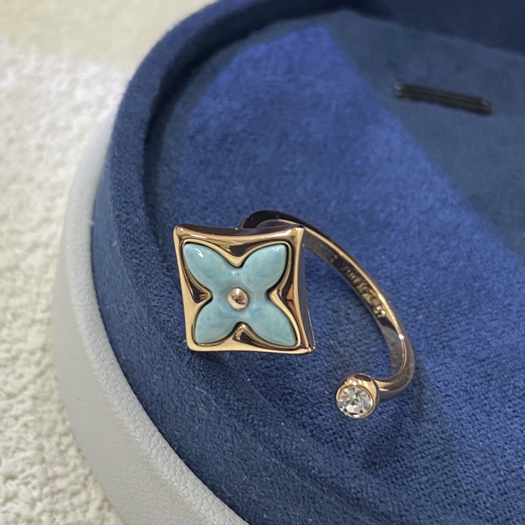 Louis Vuitton Blue Amazonite Open Ring - Best Replica Jewelry™