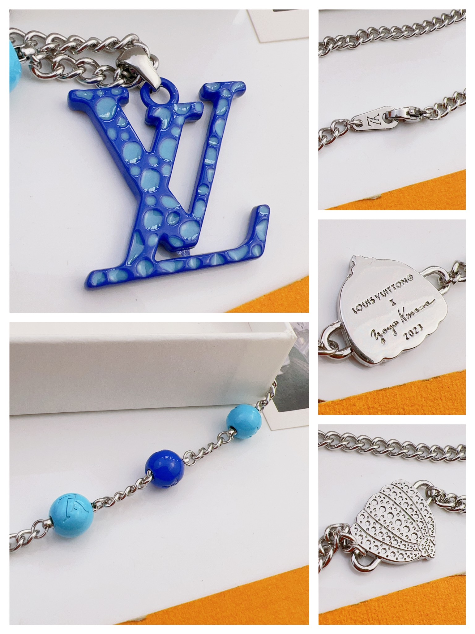 Louis Vuitton Pumpkin LV Monogram Pendant Necklace - Best Replica Jewelry™