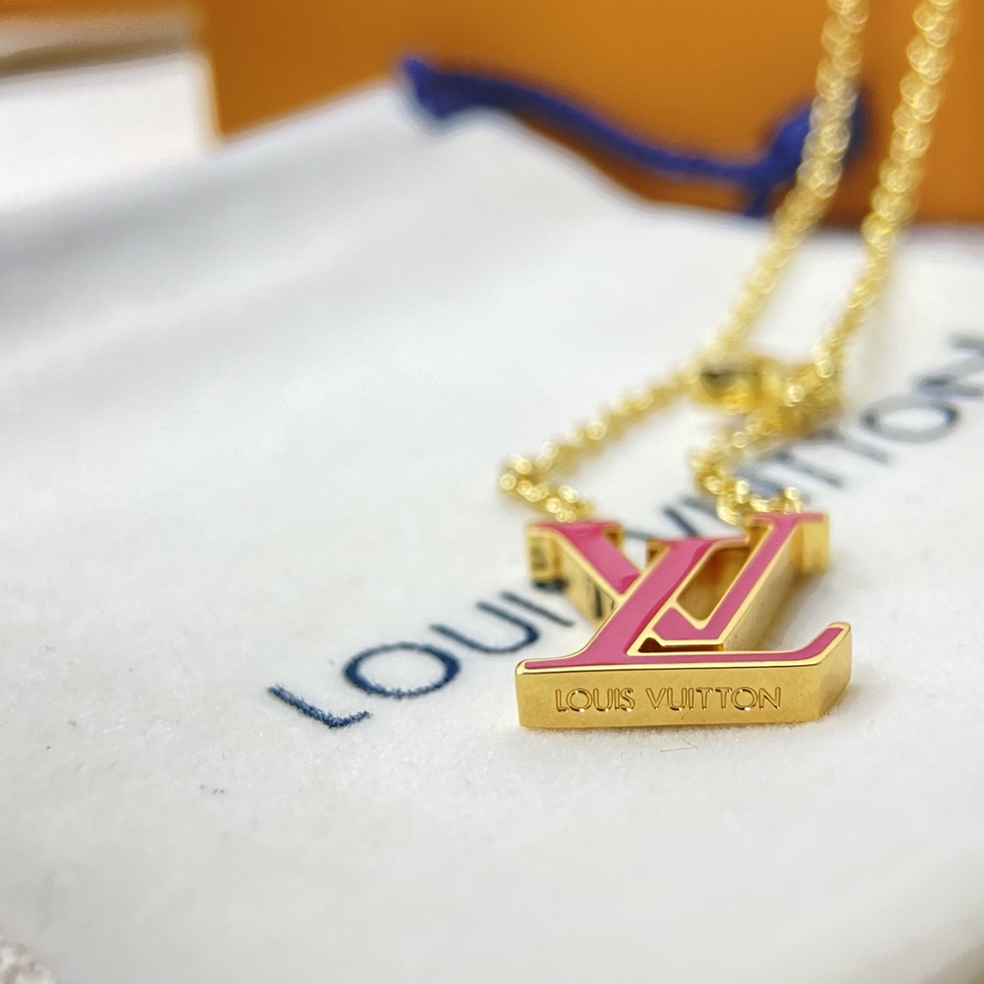Louis Vuitton Pink LV Monogram Bracelet Necklace - Best Replica Jewelry™