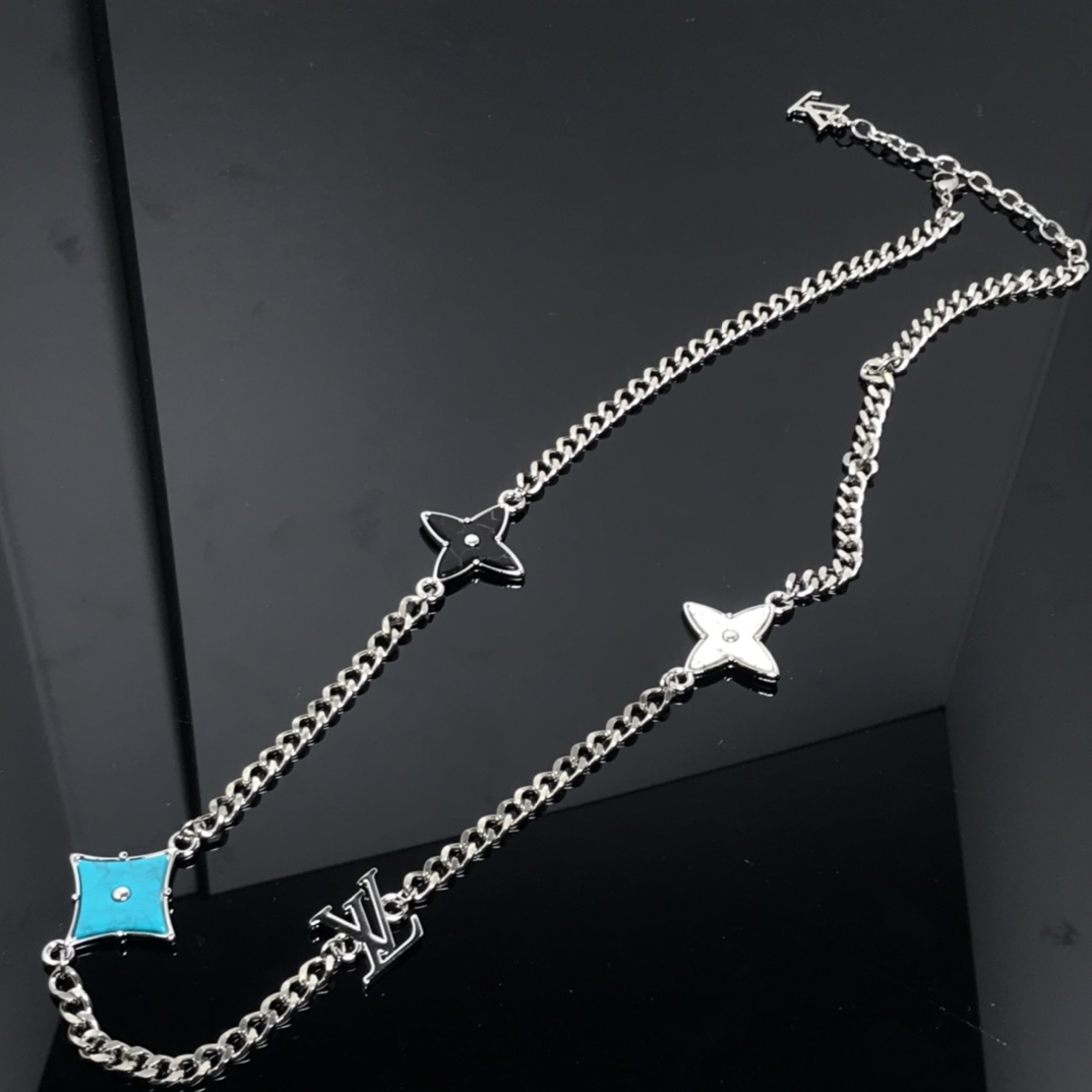 Louis Vuitton Cuban Chain LV Monogram Men Bracelet Necklace - Best Replica Jewelry™