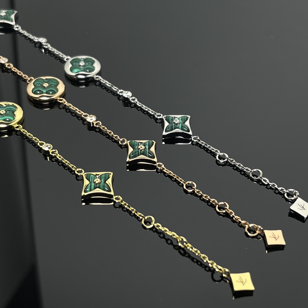 Louis Vuitton 4 Motifs Malachite Star Sun Bracelet - Best Replica Jewelry™