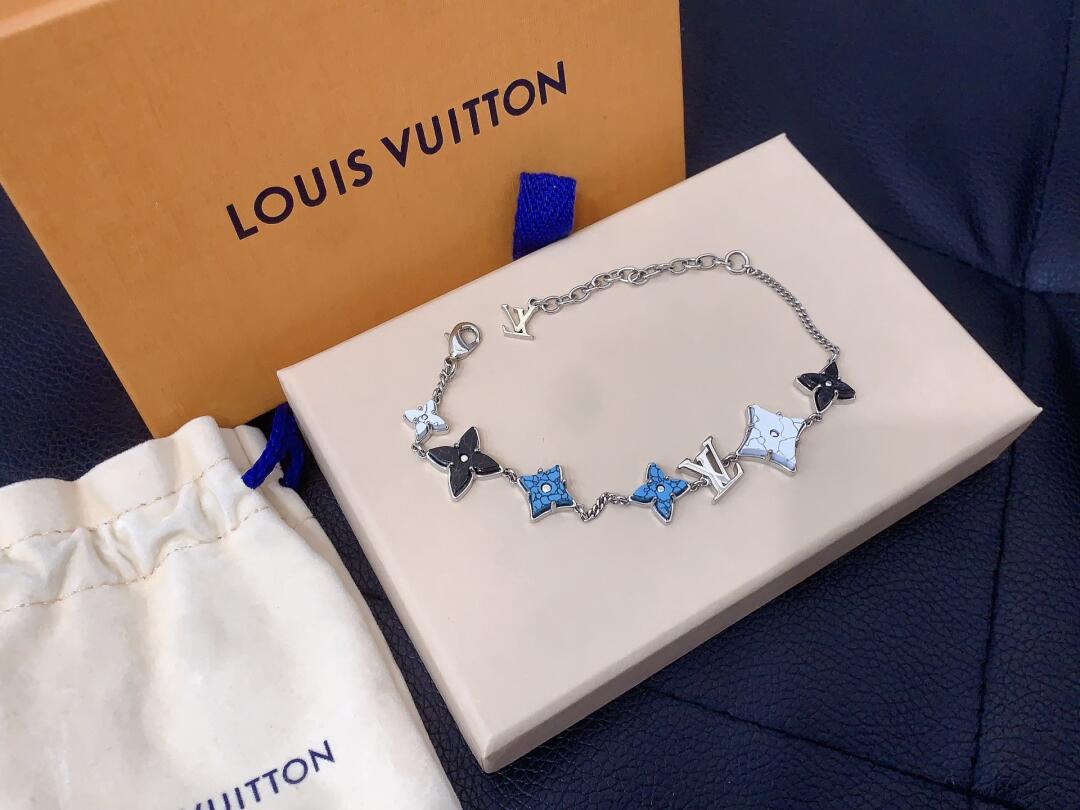 Louis Vuitton Cuban Chain LV Monogram Men Bracelet Necklace - Best Replica Jewelry™