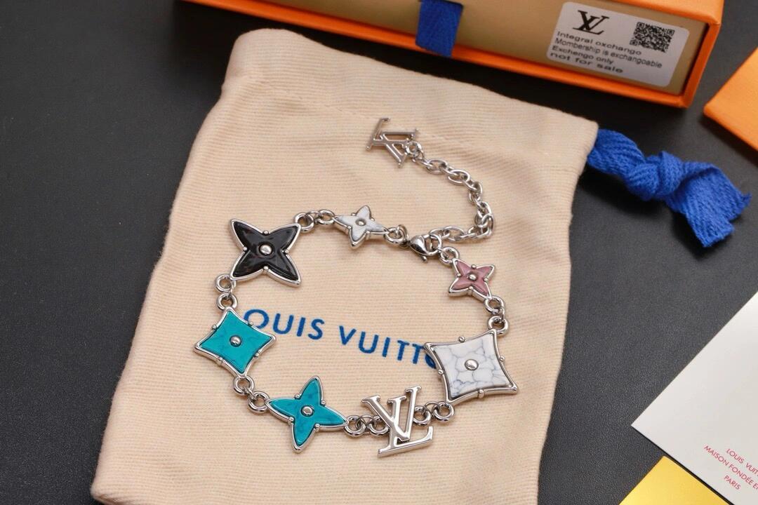 Louis Vuitton Cuban Chain LV Monogram Men Bracelet Necklace - Best Replica Jewelry™
