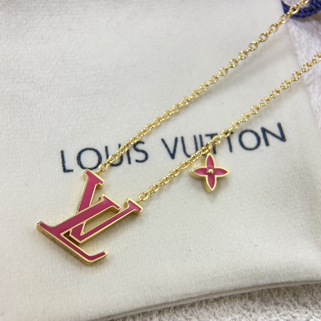Louis Vuitton Pink LV Monogram Bracelet Necklace - Best Replica Jewelry™