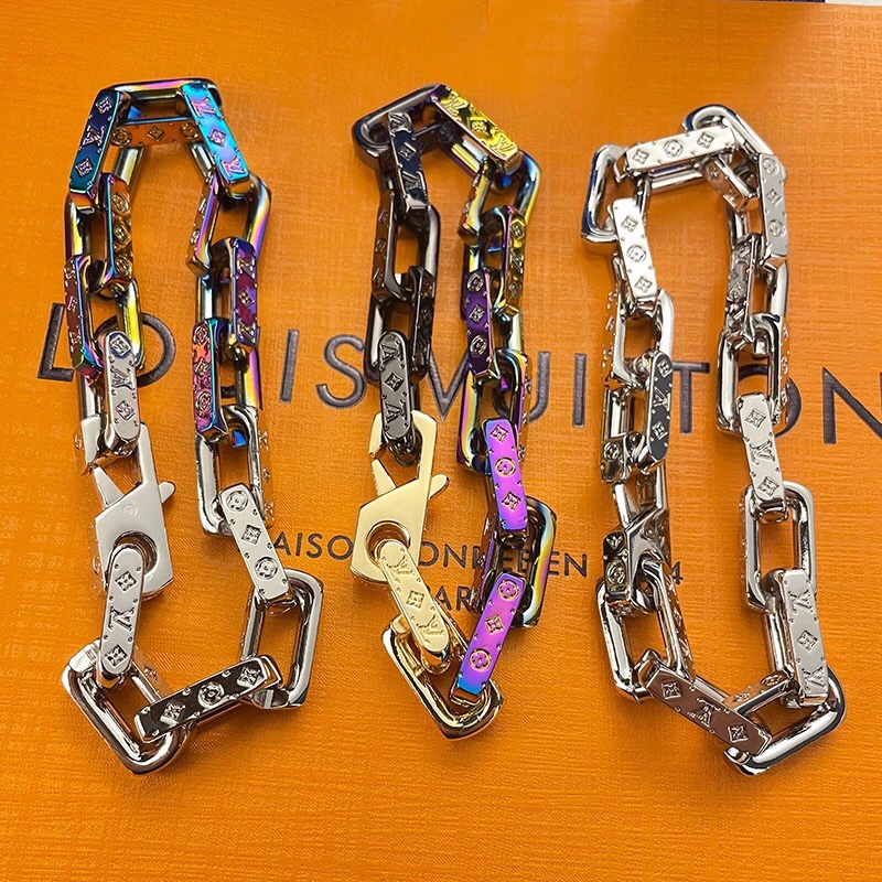 Louis Vuitton Hot Sale Chunky Chain Monogram Men Bracelet - Best Replica Jewelry™