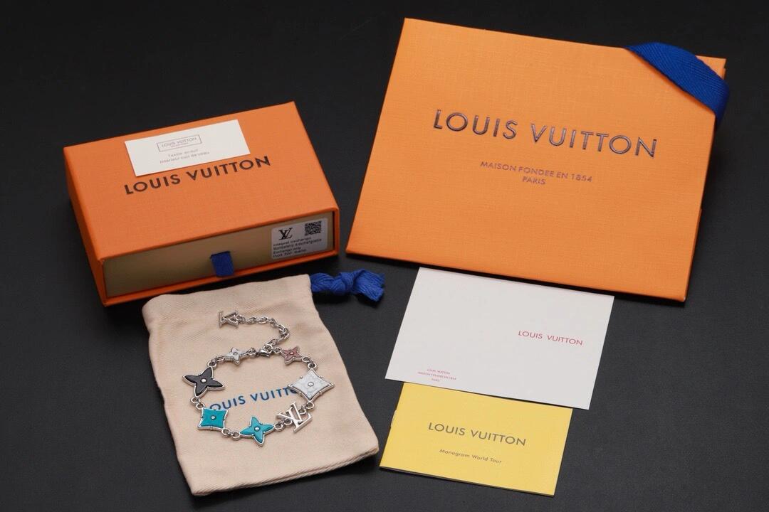 Louis Vuitton Cuban Chain LV Monogram Men Bracelet Necklace - Best Replica Jewelry™