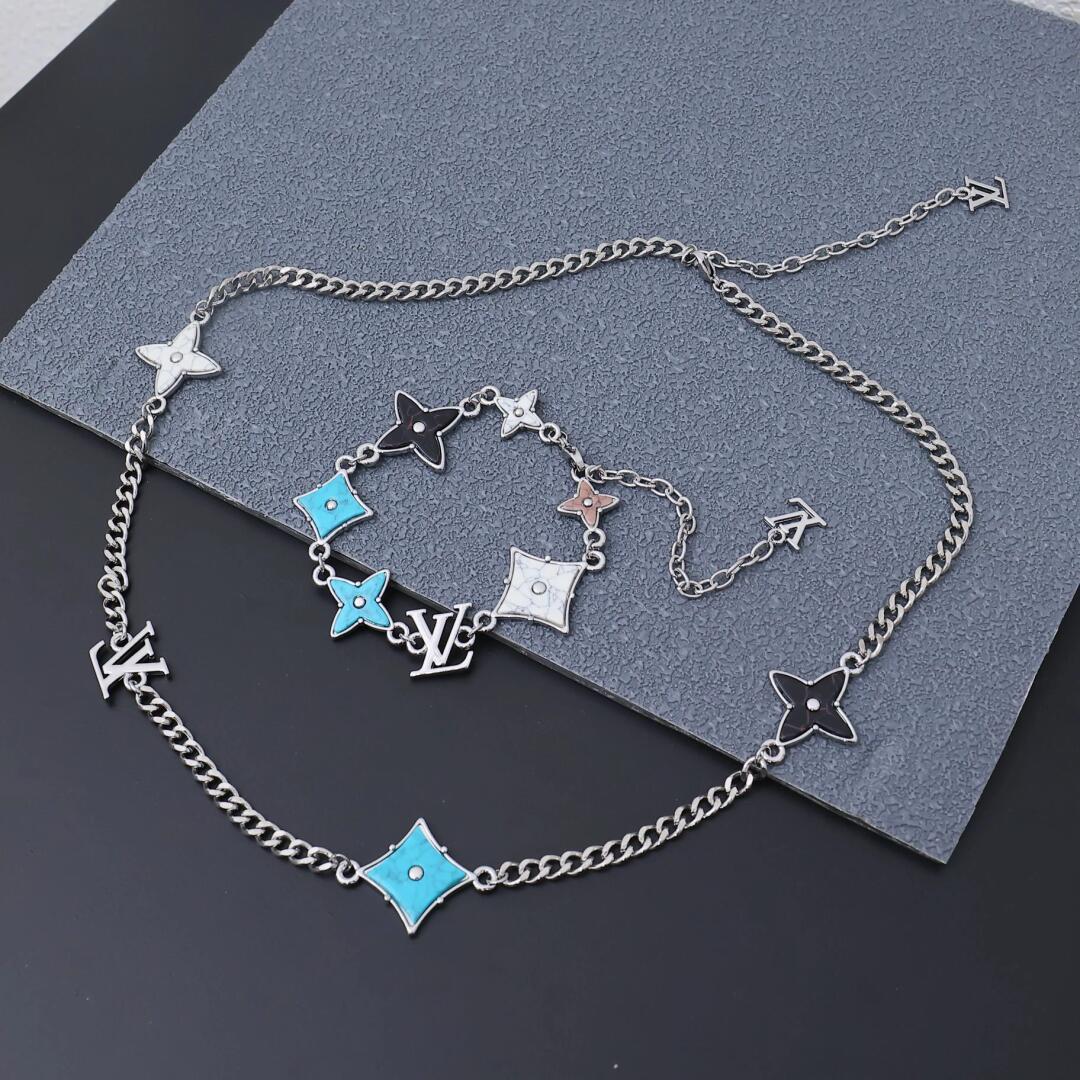 Louis Vuitton Cuban Chain LV Monogram Men Bracelet Necklace - Best Replica Jewelry™