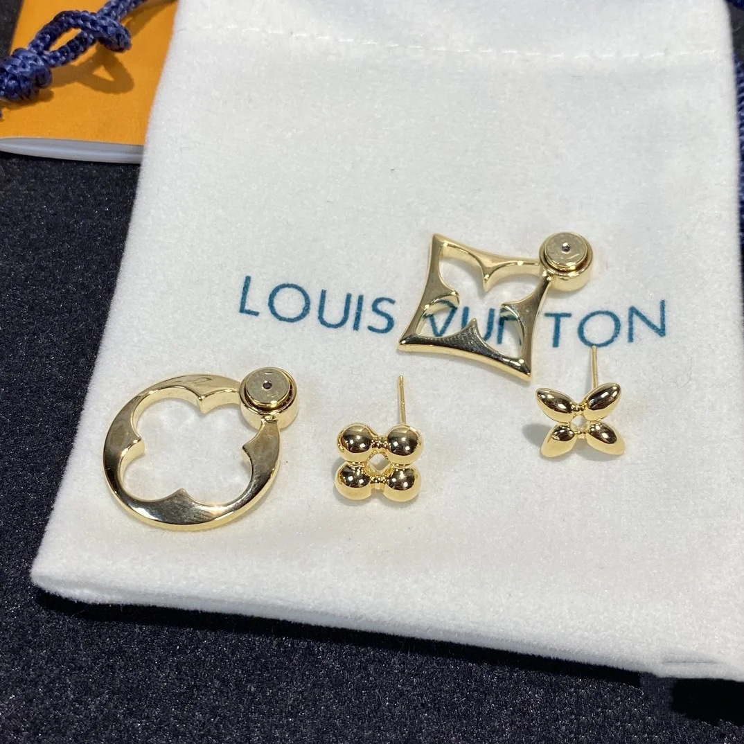 Louis Vuitton Asymmetric Hollow Stud Earrings - Best Replica Jewelry™