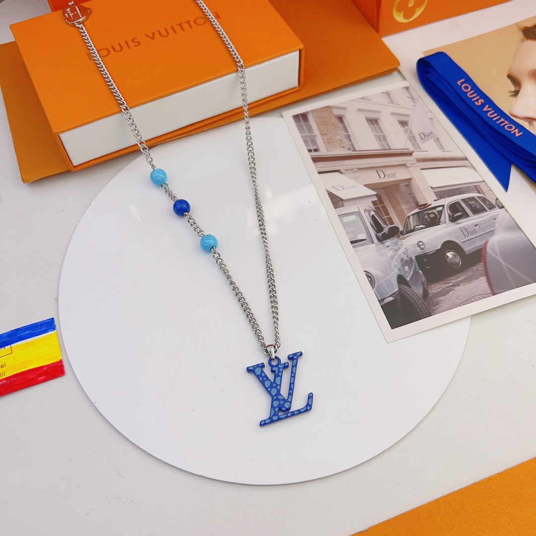 Louis Vuitton Pumpkin LV Monogram Pendant Necklace - Best Replica Jewelry™