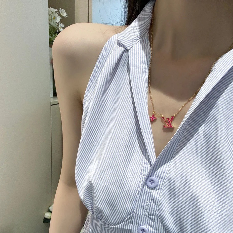 Louis Vuitton Pink LV Monogram Bracelet Necklace - Best Replica Jewelry™