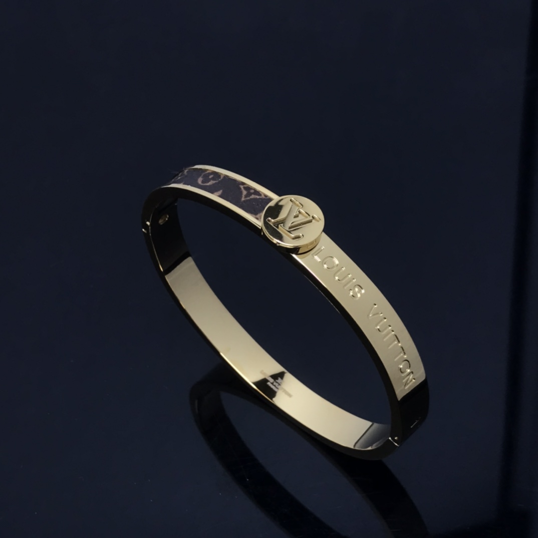 Louis Vuitton Half Leather Bangle Bracelet - Best Replica Jewelry™