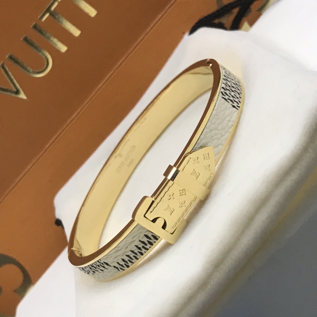 Louis Vuitton Leather Couple Bangle Bracelet - Best Replica Jewelry™