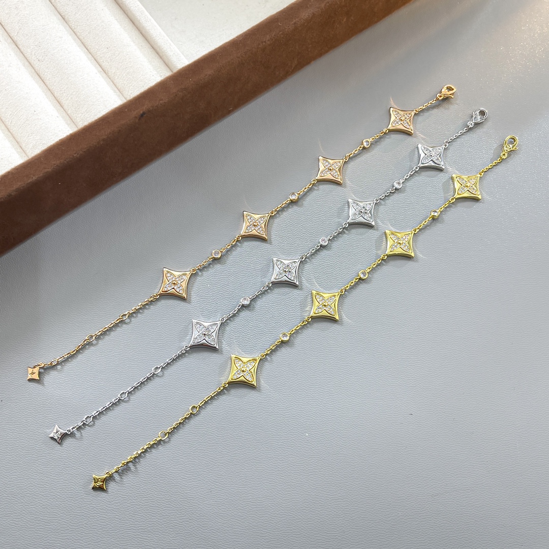 Louis Vuitton 4 Motifs Diamond Star Bracelet - Best Replica Jewelry™