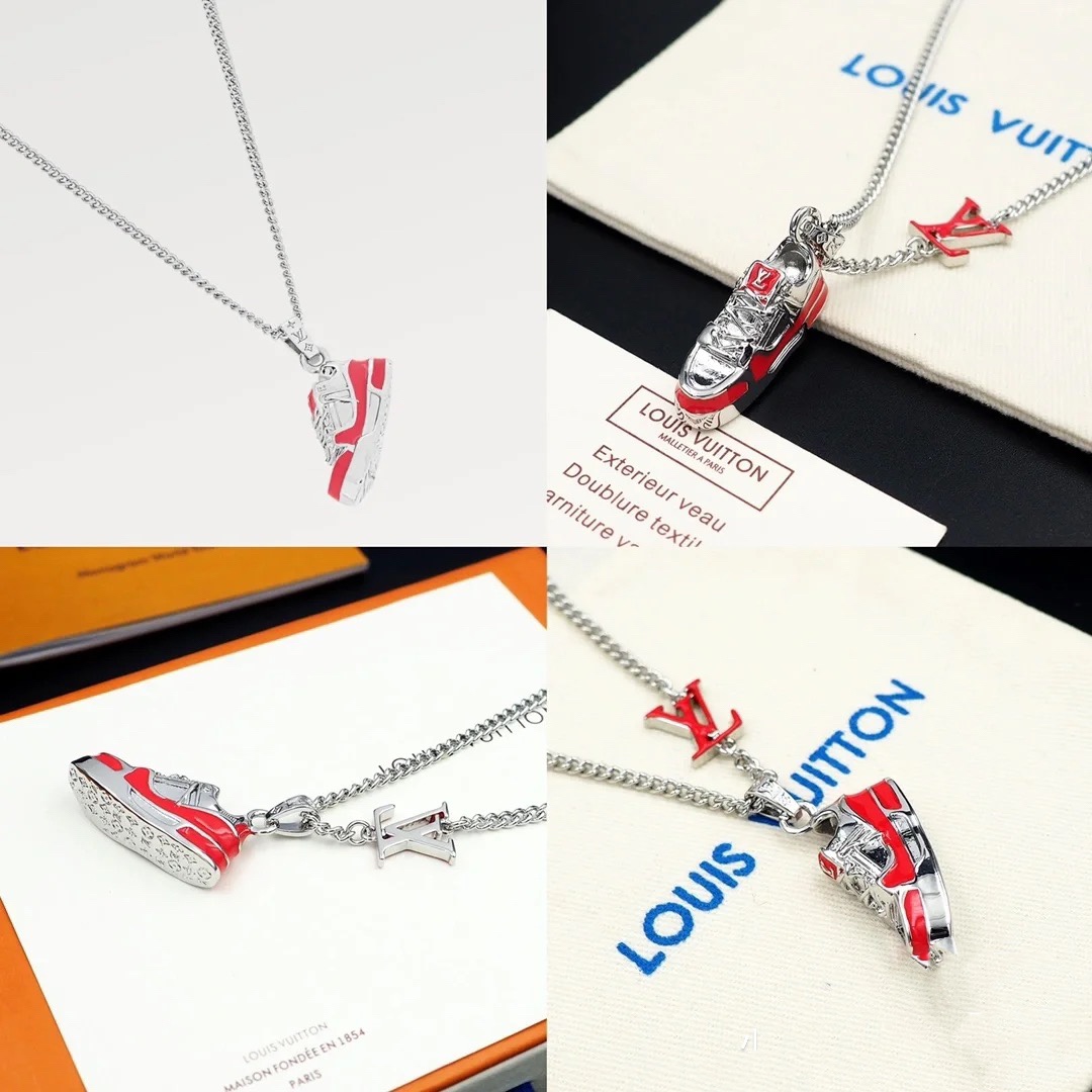 Louis Vuitton Shoe Sneaker Pendant Necklace - Best Replica Jewelry™