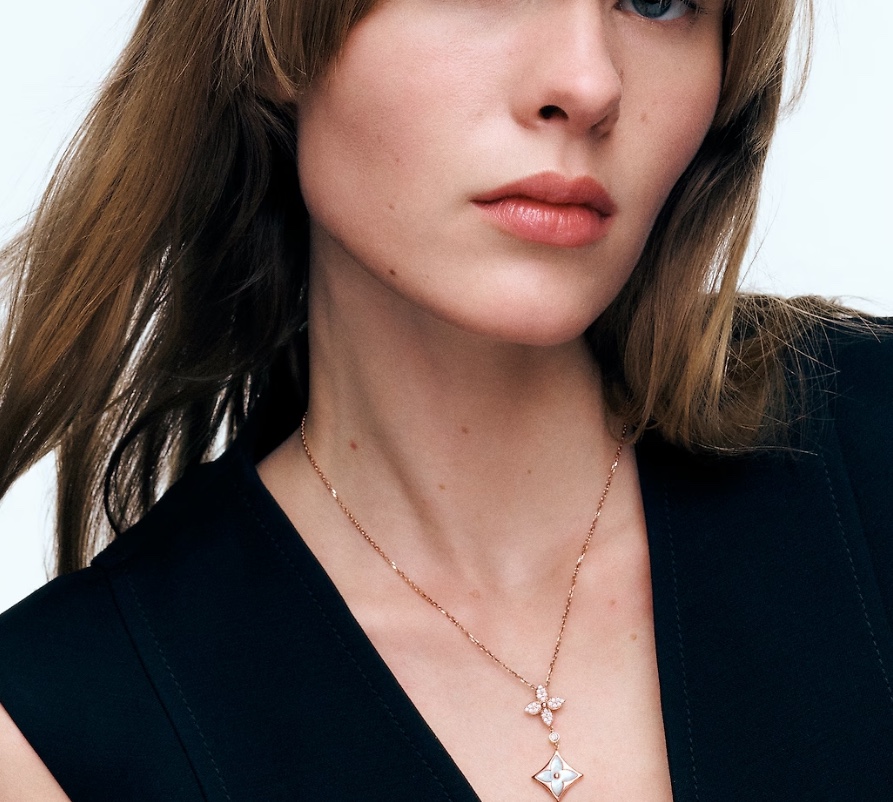 Louis Vuitton Rose Gold Star Sun Pendant Necklace - Best Replica Jewelry™