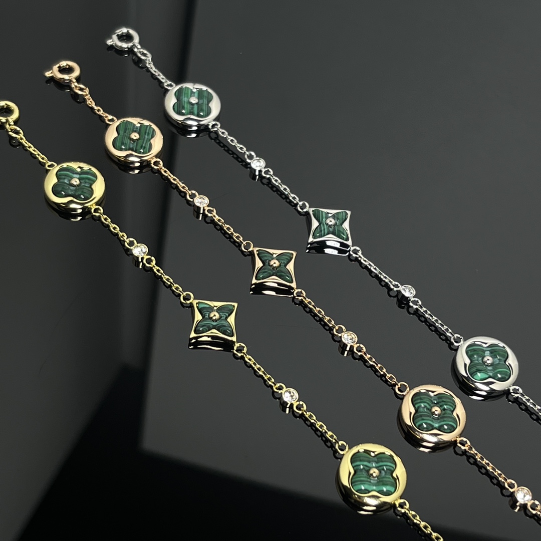 Louis Vuitton 4 Motifs Malachite Star Sun Bracelet - Best Replica Jewelry™