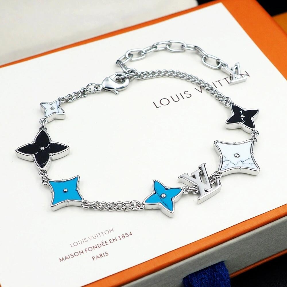 Louis Vuitton Cuban Chain LV Monogram Men Bracelet Necklace - Best Replica Jewelry™