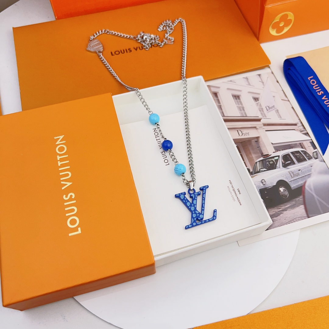 Louis Vuitton Pumpkin LV Monogram Pendant Necklace - Best Replica Jewelry™