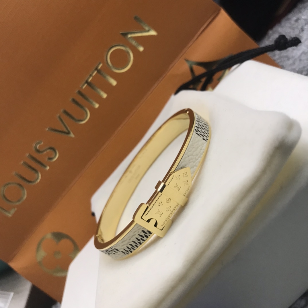 Louis Vuitton Leather Couple Bangle Bracelet - Best Replica Jewelry™