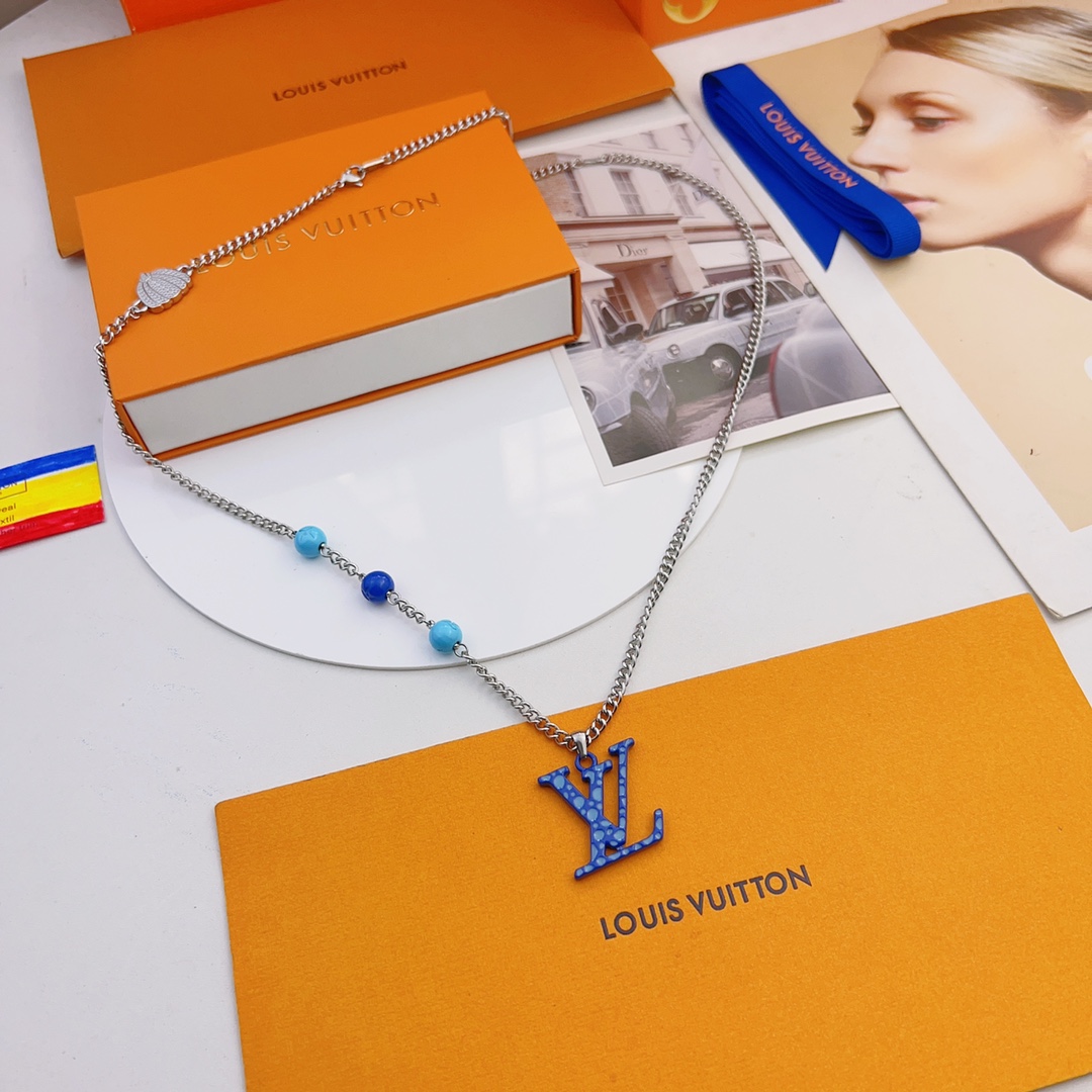 Louis Vuitton Pumpkin LV Monogram Pendant Necklace - Best Replica Jewelry™