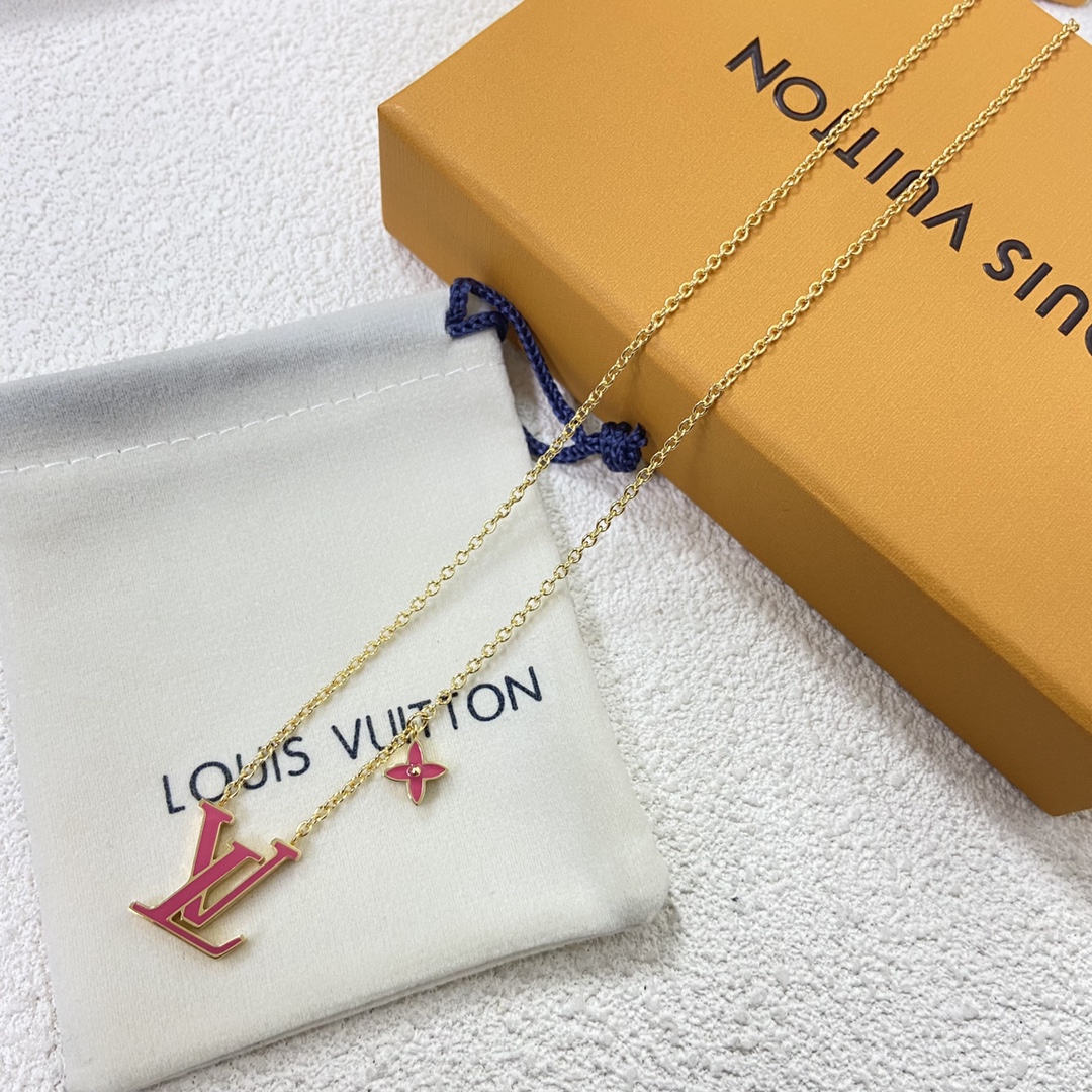 Louis Vuitton Pink LV Monogram Bracelet Necklace - Best Replica Jewelry™