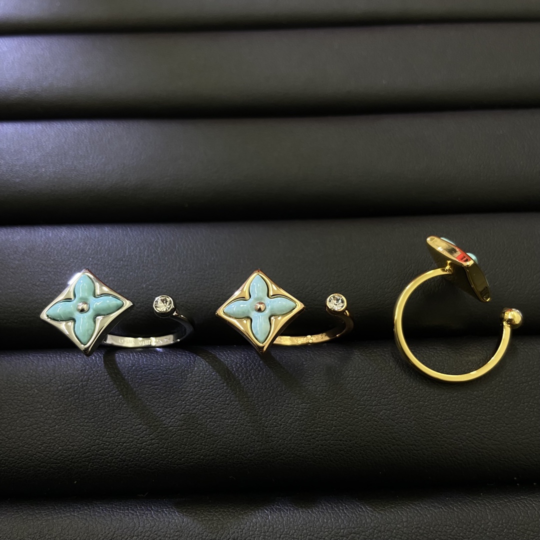 Louis Vuitton Blue Amazonite Open Ring - Best Replica Jewelry™