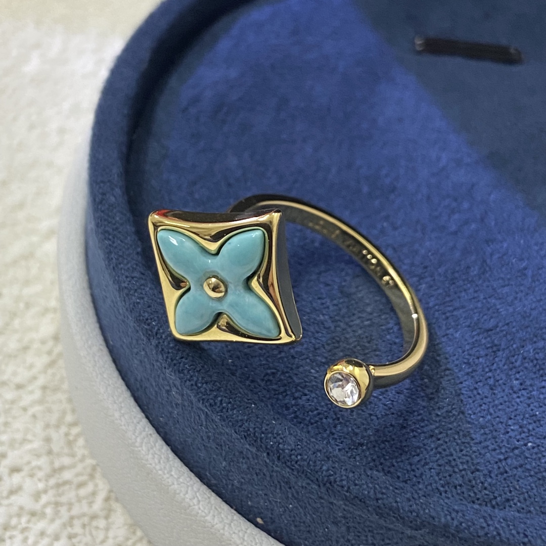 Louis Vuitton Blue Amazonite Open Ring - Best Replica Jewelry™
