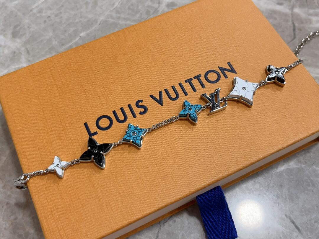 Louis Vuitton Cuban Chain LV Monogram Men Bracelet Necklace - Best Replica Jewelry™