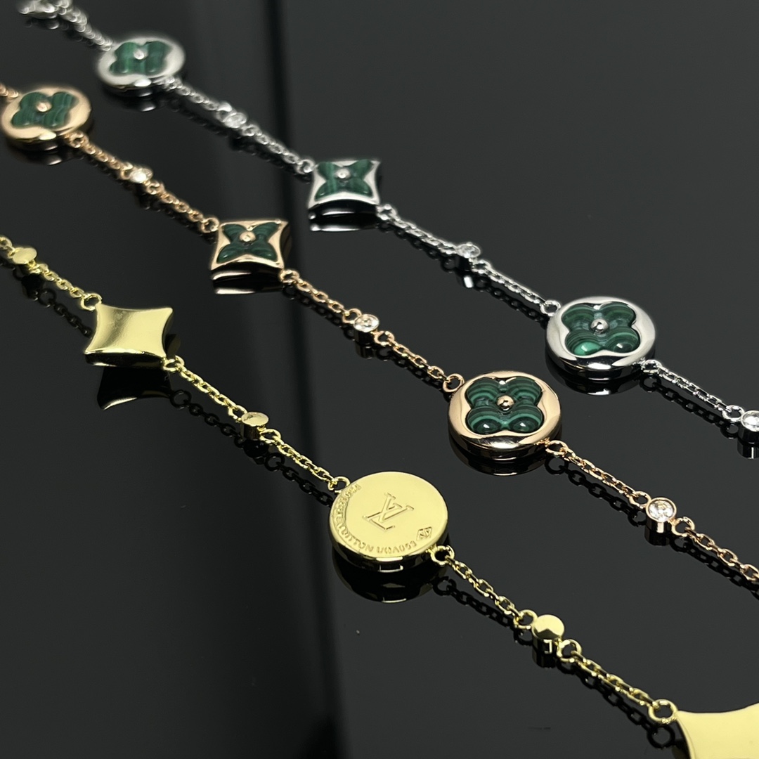 Louis Vuitton 4 Motifs Malachite Star Sun Bracelet - Best Replica Jewelry™