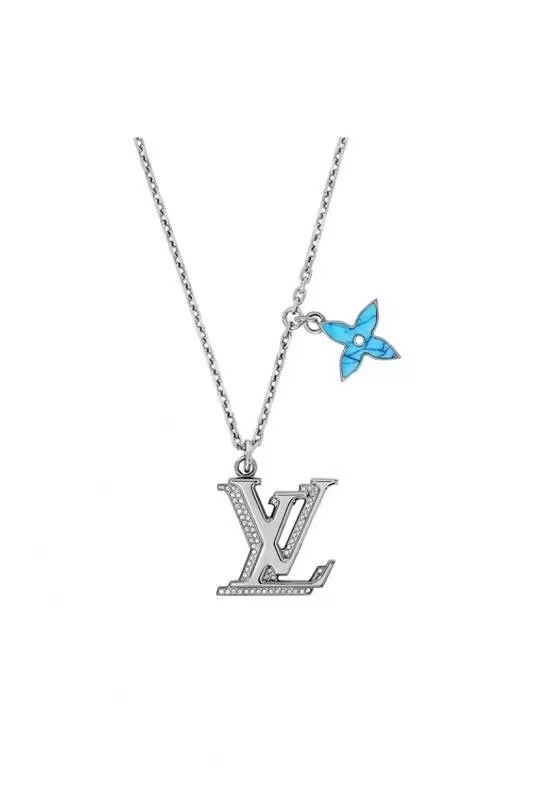 Louis Vuitton Diamond Paved LV Monogram Necklace - Best Replica Jewelry™
