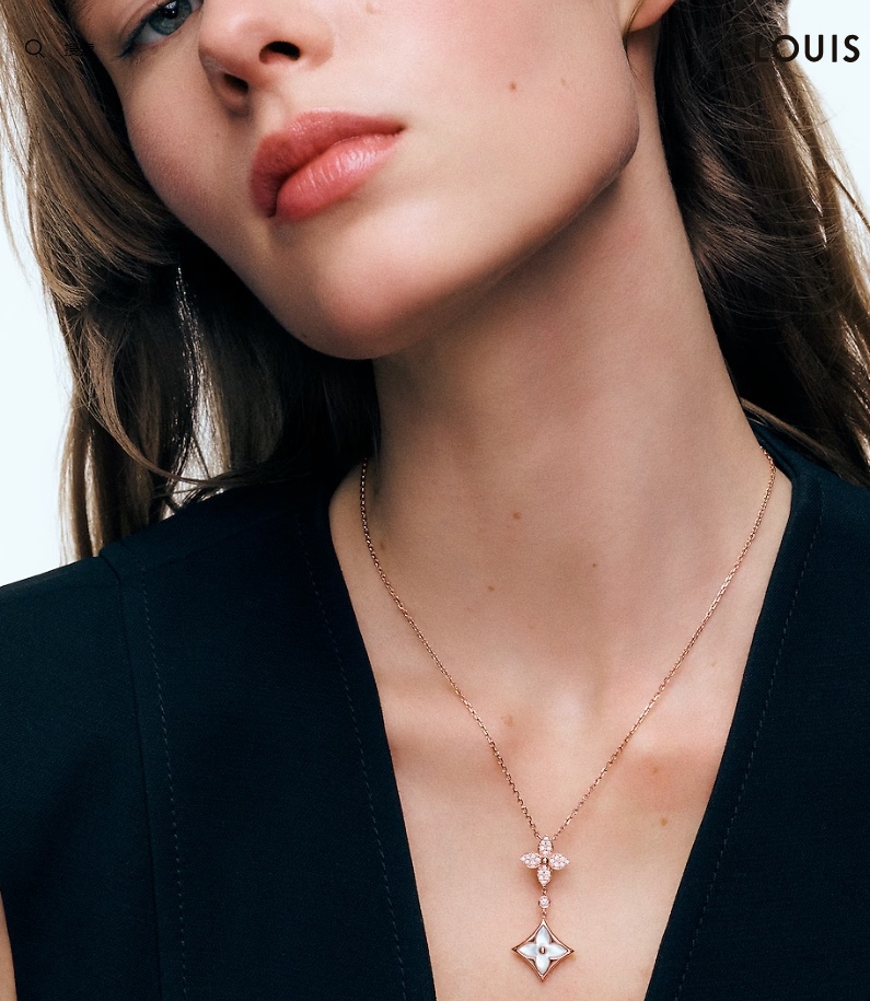 Louis Vuitton Rose Gold Star Sun Pendant Necklace - Best Replica Jewelry™