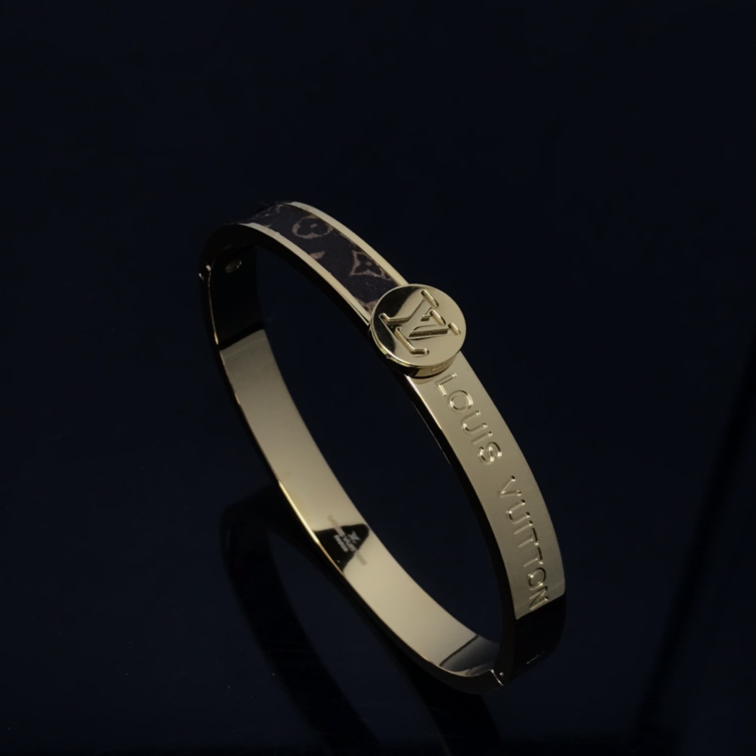 Louis Vuitton Half Leather Bangle Bracelet - Best Replica Jewelry™