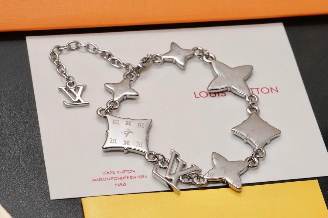 Louis Vuitton Cuban Chain LV Monogram Men Bracelet Necklace - Best Replica Jewelry™