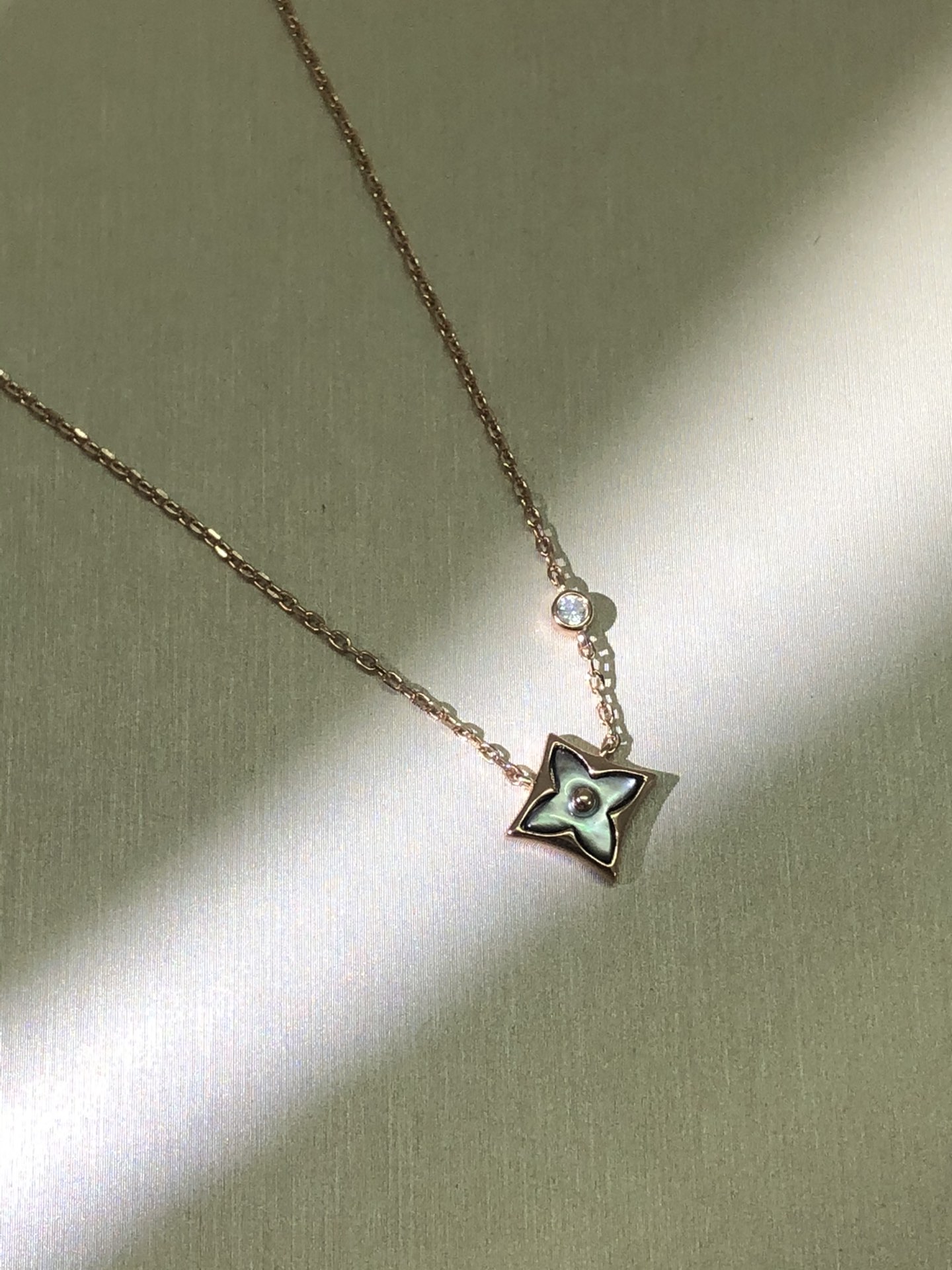 Louis Vuitton Rose Gold Gray Mother of Pearl Earrings Bracelet Necklace - Best Replica Jewelry™