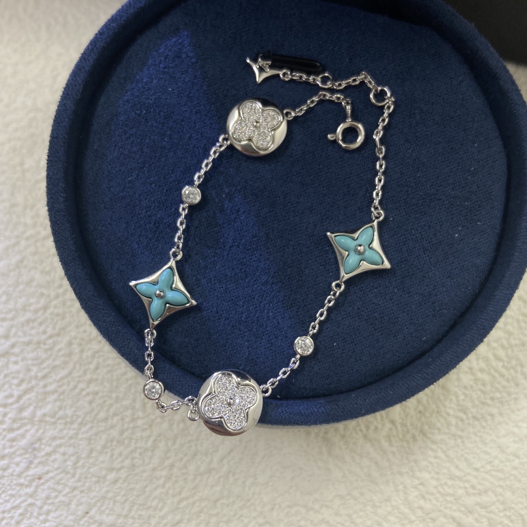 Louis Vuitton Diamond Sun Blue Amazonite Star Bracelet - Best Replica Jewelry™