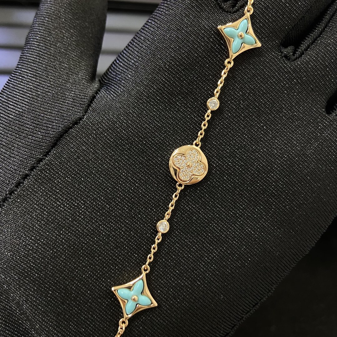 Louis Vuitton Diamond Sun Blue Amazonite Star Bracelet - Best Replica Jewelry™