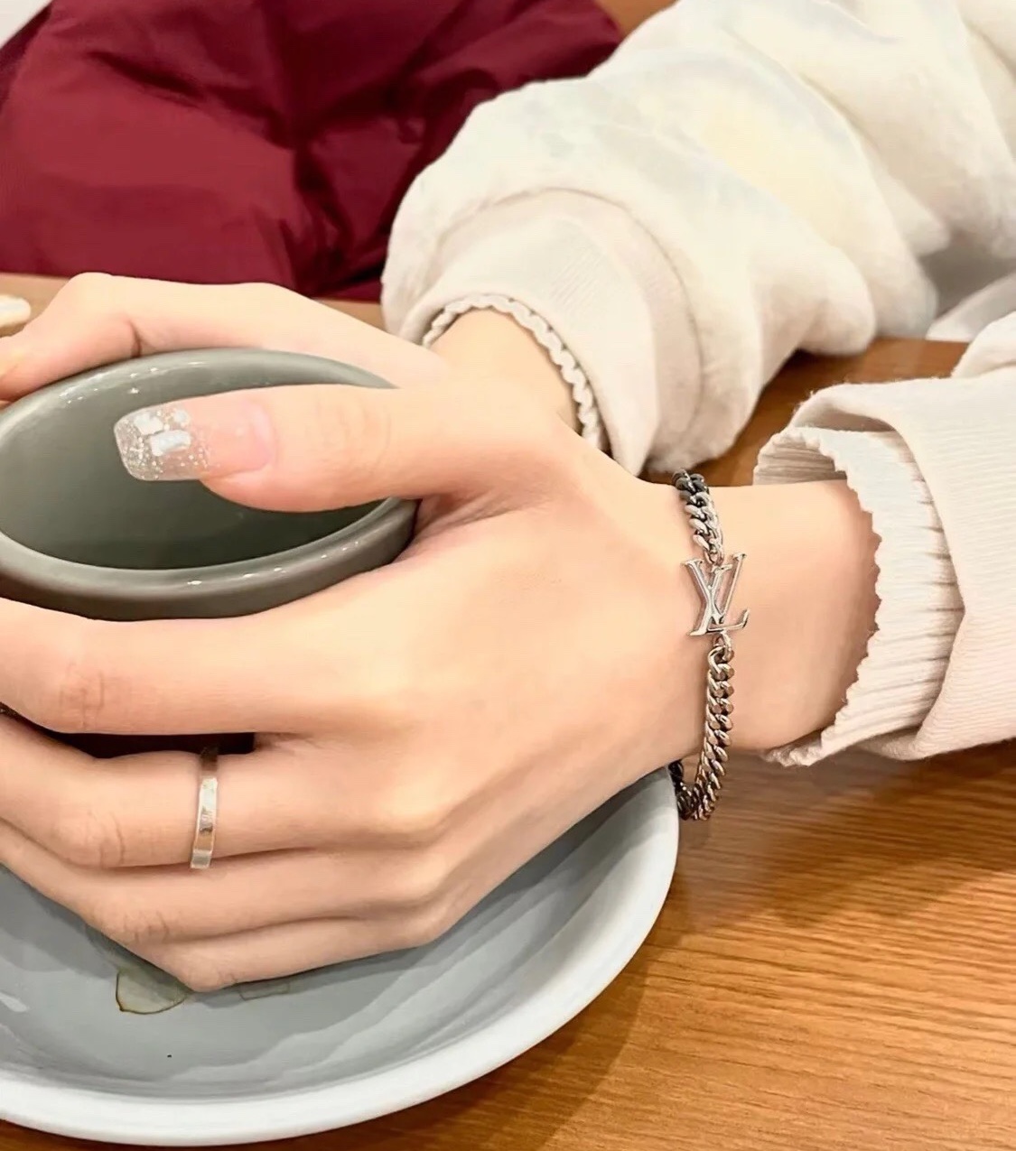 Louis Vuitton Silver Black Gold Mixed Metal Color Unisex Bracelet - Best Replica Jewelry™