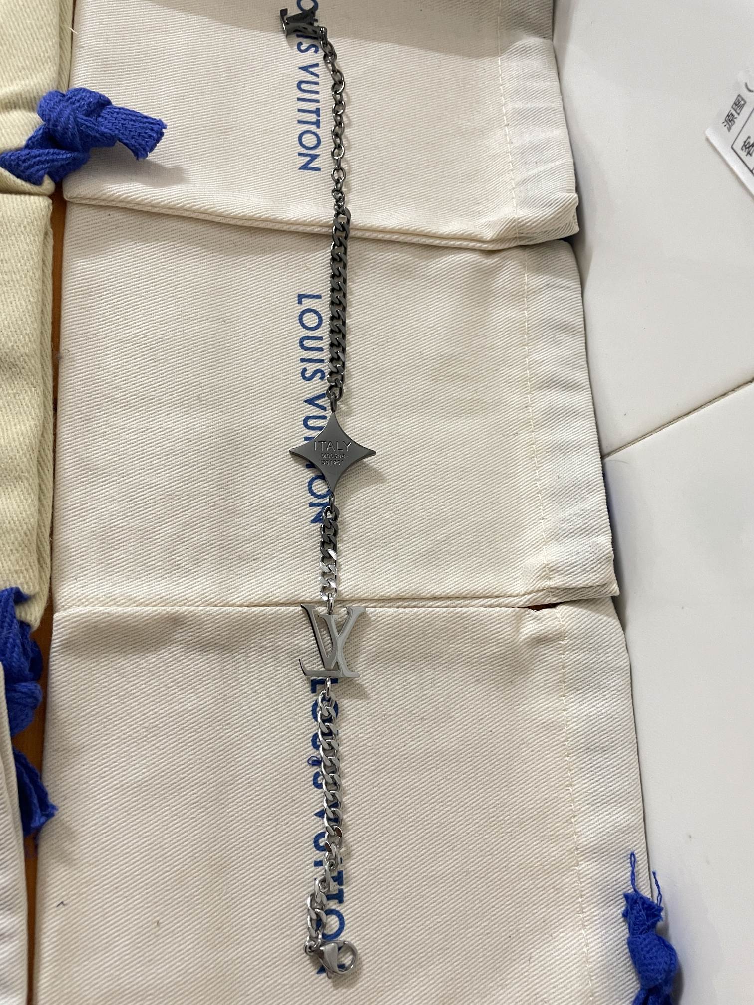 Louis Vuitton Silver Black Gold Mixed Metal Color Unisex Bracelet - Best Replica Jewelry™