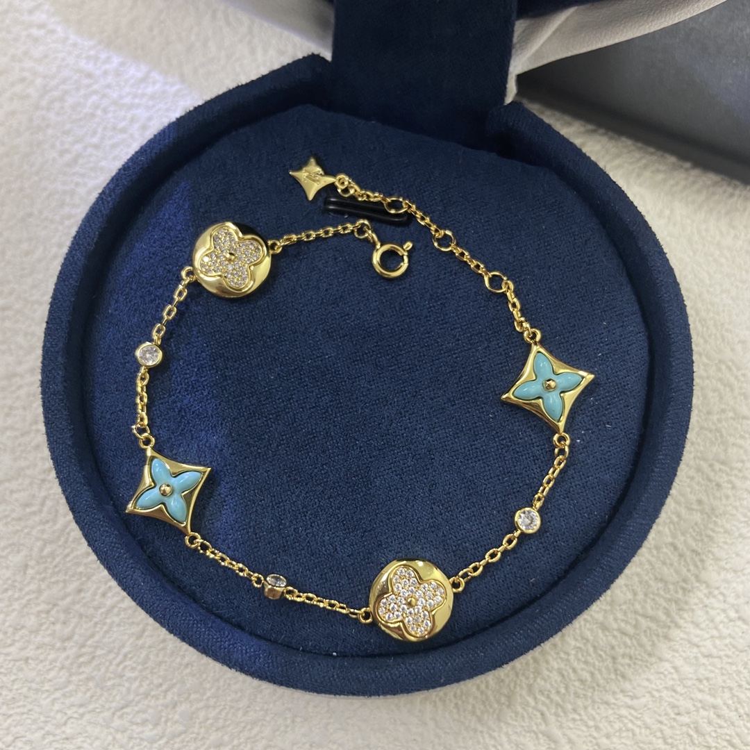 Louis Vuitton Diamond Sun Blue Amazonite Star Bracelet - Best Replica Jewelry™