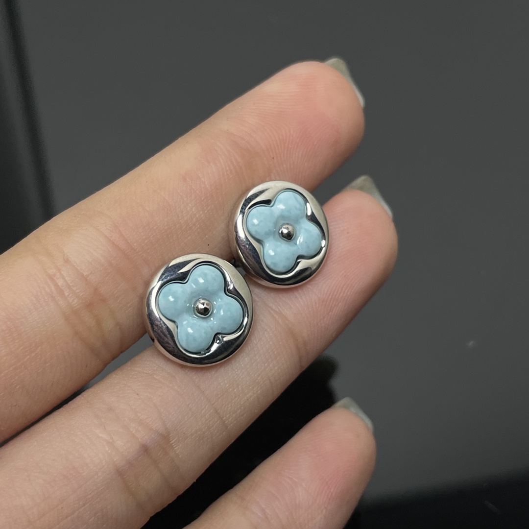 Louis Vuitton Blue Amazonite Stud Earrings - Best Replica Jewelry™