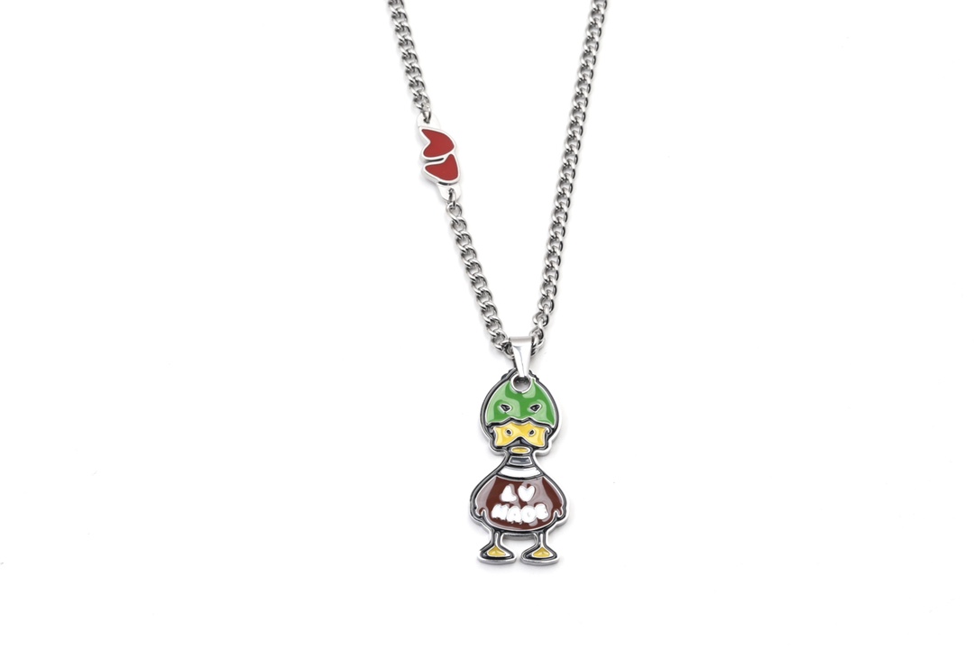 Louis Vuitton x Nigo Duck Pendant Necklace Silver - Best Replica Jewelry™